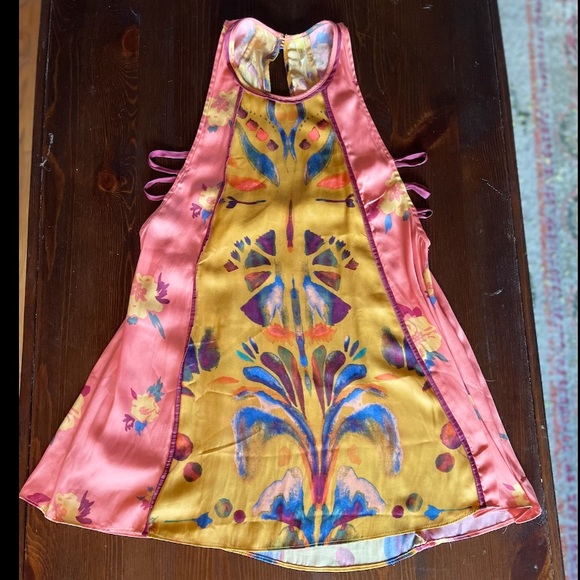 FREE PEOPLE Tank Tunic Side-Straps Pockets Back Cutout - Picture 4 of 8